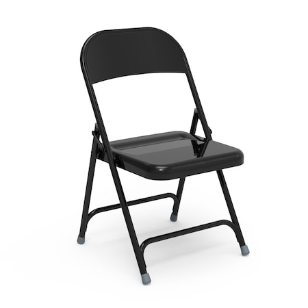 Virco 162 Series Folding Chair with Plastic Caps - Black 162